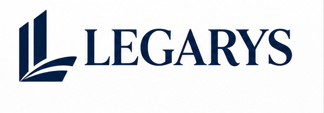Logo institucional LEGARYS em azul-marinho sobre fundo branco