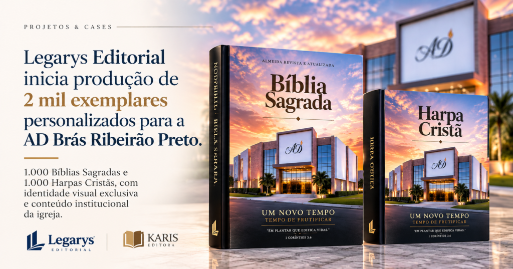 Mockup da Bíblia personalizada para a AD Brás Ribeirão Preto, projeto LEGARYS Editorial